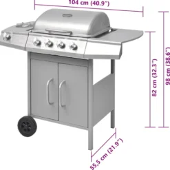 vidaXL - Gas Barbecue - Zilver - Roestvrij staal