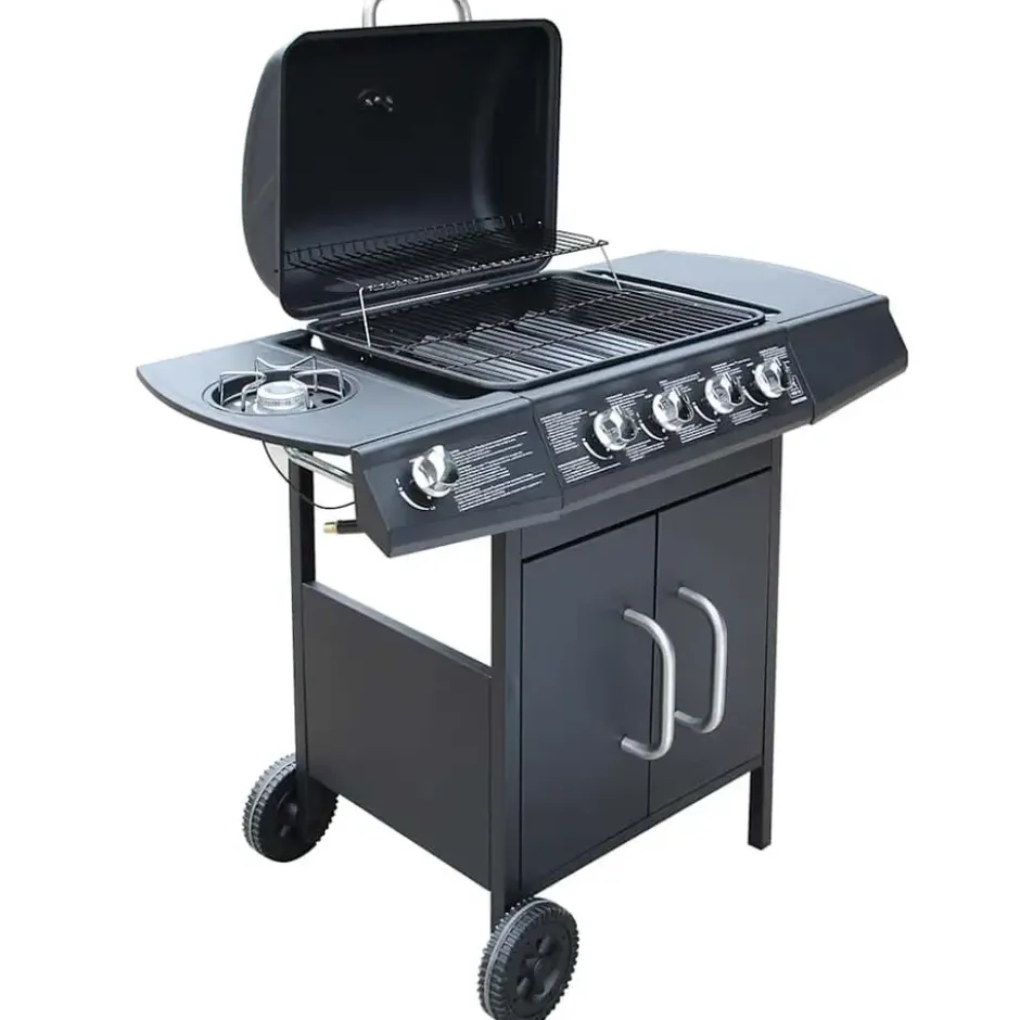 vidaXL - Gas Barbecue - Zwart - Roestvrij staal