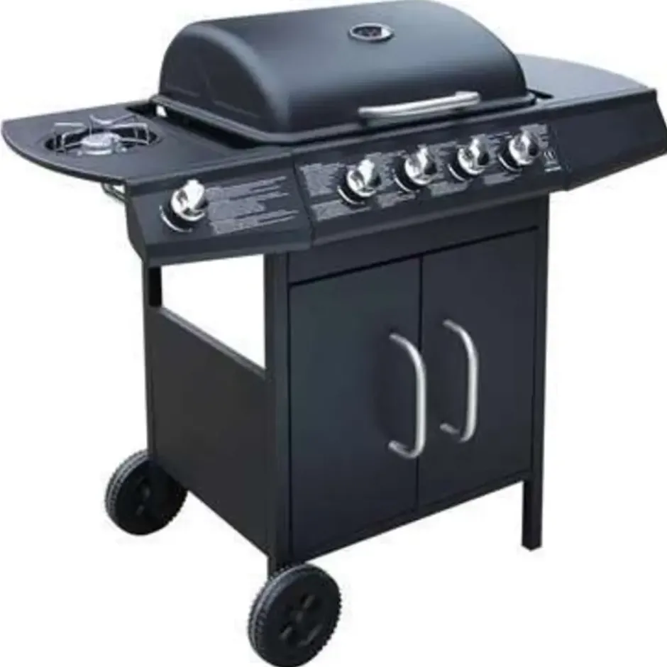 vidaXL - Gas Barbecue - Zwart - Roestvrij staal