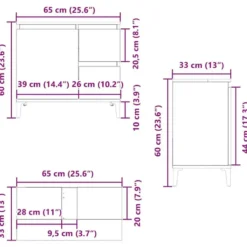 vidaXL - Gerookt eiken Wastafelonderkast - 1 deur 2 lades - Hout - 65x33x60 cm