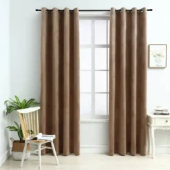 vidaXL - Gordijn - Beige - Fluweel - 140 x 175 cm - 2 stuks
