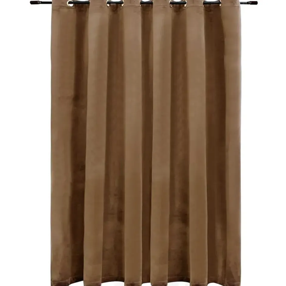vidaXL - Gordijn - Beige - Fluweel