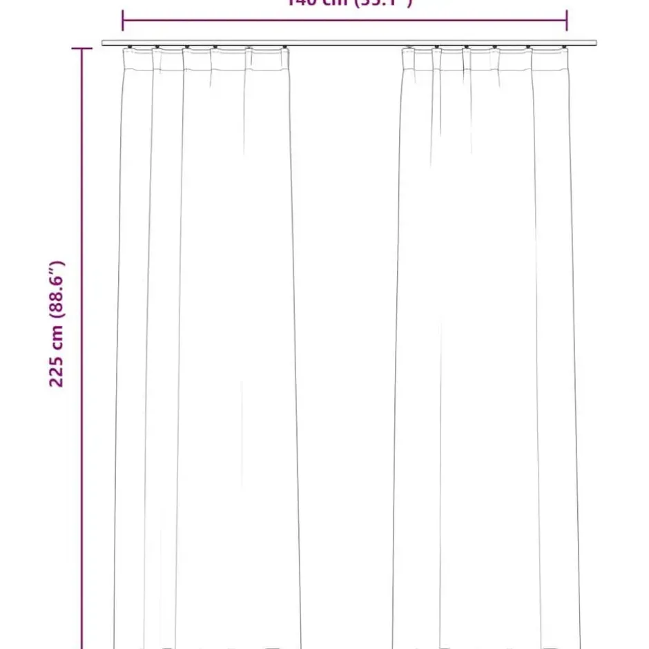 vidaXL - Gordijn - Beige - Fluweel - 140 x 225 cm - 2 stuks