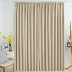 vidaXL - Gordijn - Beige - Stof