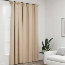 vidaXL - Gordijn - Beige - Stof