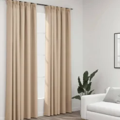 vidaXL - Gordijn - Beige - Stof - 140 x 225 cm - 2 stuks