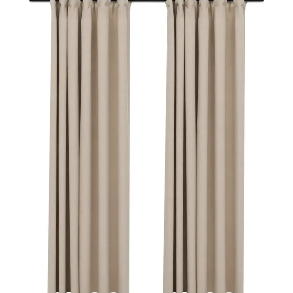 vidaXL - Gordijn - Beige - Stof - 140 x 225 cm - 2 stuks