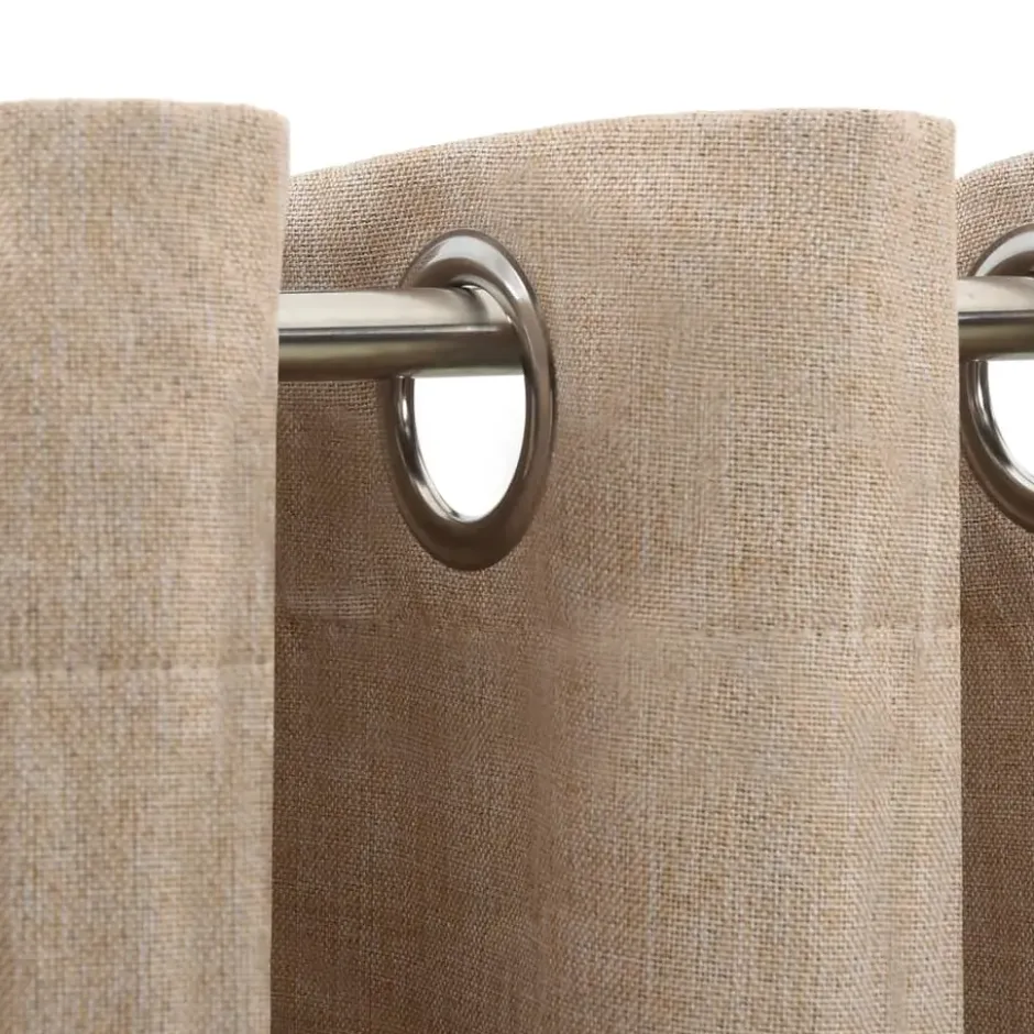 vidaXL - Gordijn - Beige - Stof - 290 x 245 cm