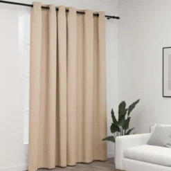 vidaXL - Gordijn - Beige - Stof - 290 x 245 cm