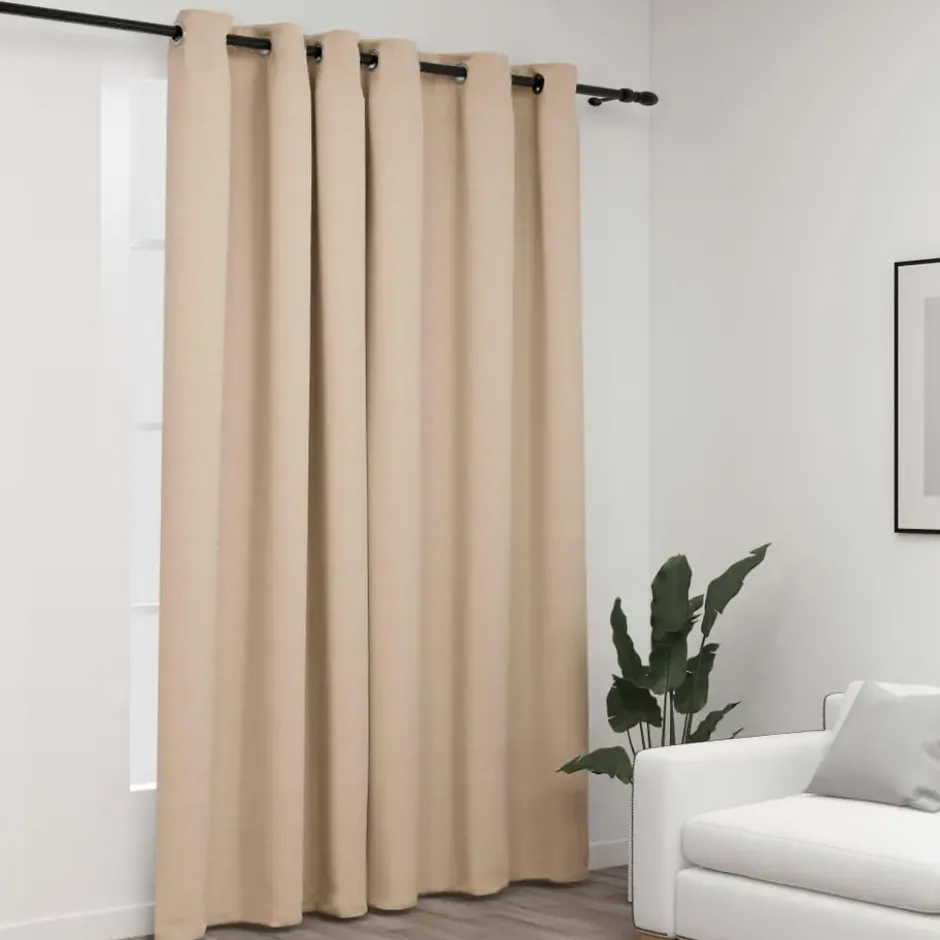 vidaXL - Gordijn - Beige - Stof - 290 x 245 cm