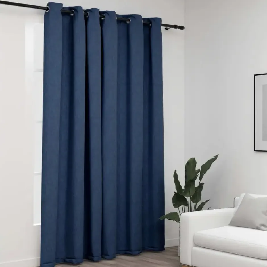 vidaXL - Gordijn - Blauw - Stof - 290 x 245 cm