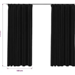 vidaXL Gordijnen linnen verduisterend haken 2 st 140x175 cm antraciet