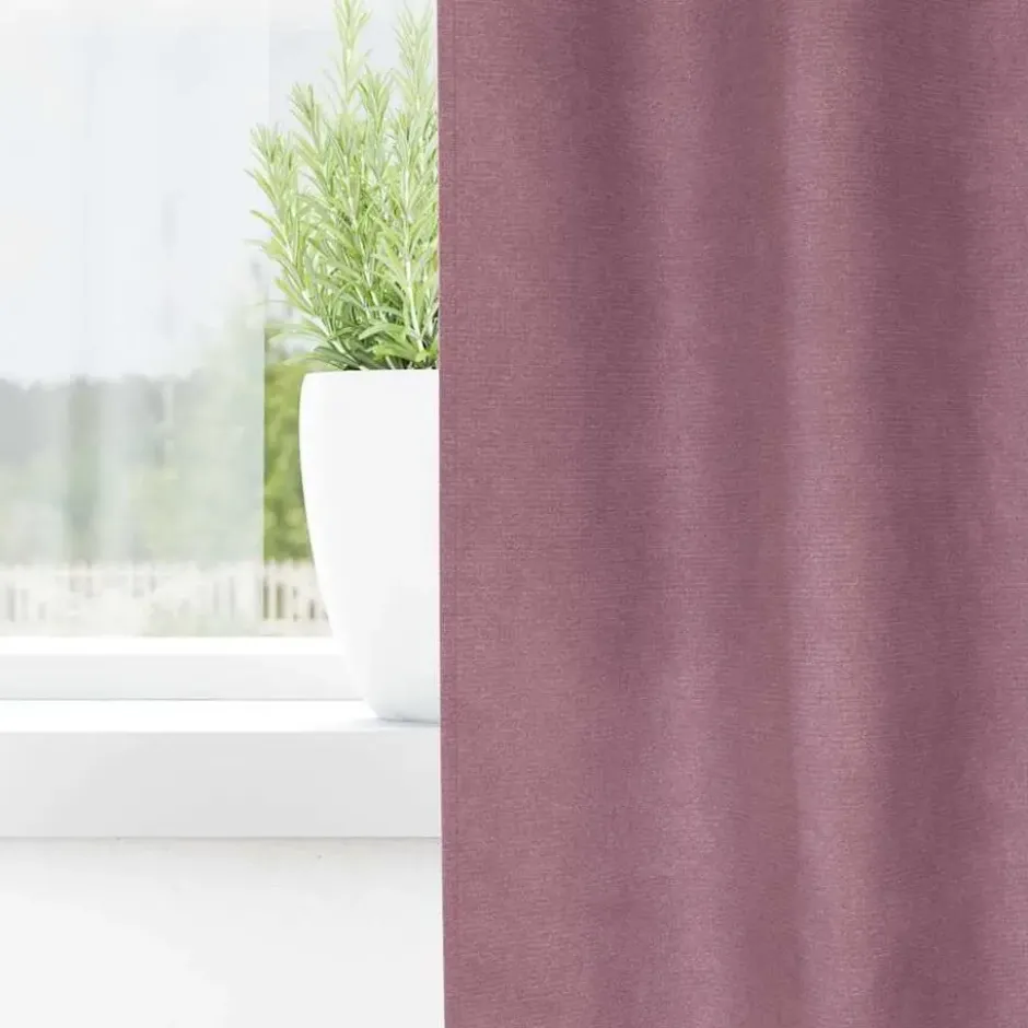vidaXL Gordijnen met lussen - Verduisterend - Donkerroze - 140x245 cm - 2 St.