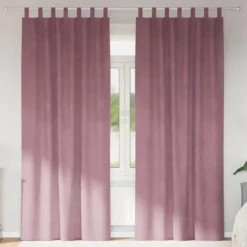 vidaXL Gordijnen met lussen - Verduisterend - Donkerroze - 140x245 cm - 2 St.