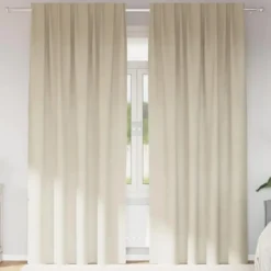 vidaXL Gordijnen met lussen - Verduisterend - Crème Fluweel - 140x260 cm - 2 St.