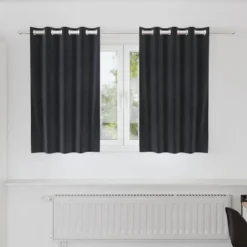 vidaXL Gordijnen met ringen - Donkergrijs - 140x140 cm - Fluweel - 2 Stuks
