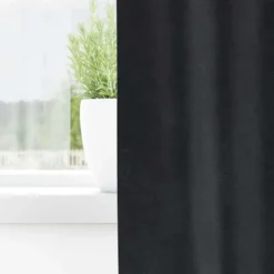 vidaXL Gordijnen met ringen - Donkergrijs - 140x140 cm - Fluweel - 2 Stuks