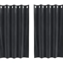 vidaXL Gordijnen met ringen - Donkergrijs - 140x140 cm - Fluweel - 2 Stuks