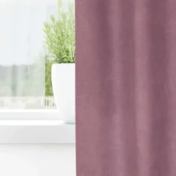 vidaXL Gordijnen met ringen - Donkerroze - 140x175 cm - Fluweel - 2 Stuks