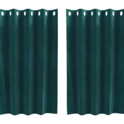 vidaXL Gordijnen met ringen - Donkergroen - 140x140 cm - Fluweel - 2 Stuks