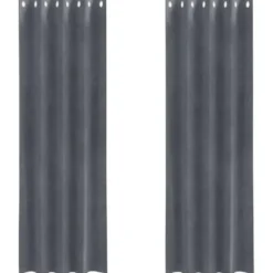 vidaXL Gordijnen met ringen - Verduisterend - Lichtgrijs - 140x260 cm - 2 St.