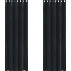 vidaXL Gordijnen met ringen - Verduisterend - Zwart Fluweel - 140x245 cm - 2 St.