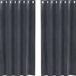 vidaXL Gordijnen met ringen - Verduisterend - Lichtgrijs - 140x175 cm - 2 St.