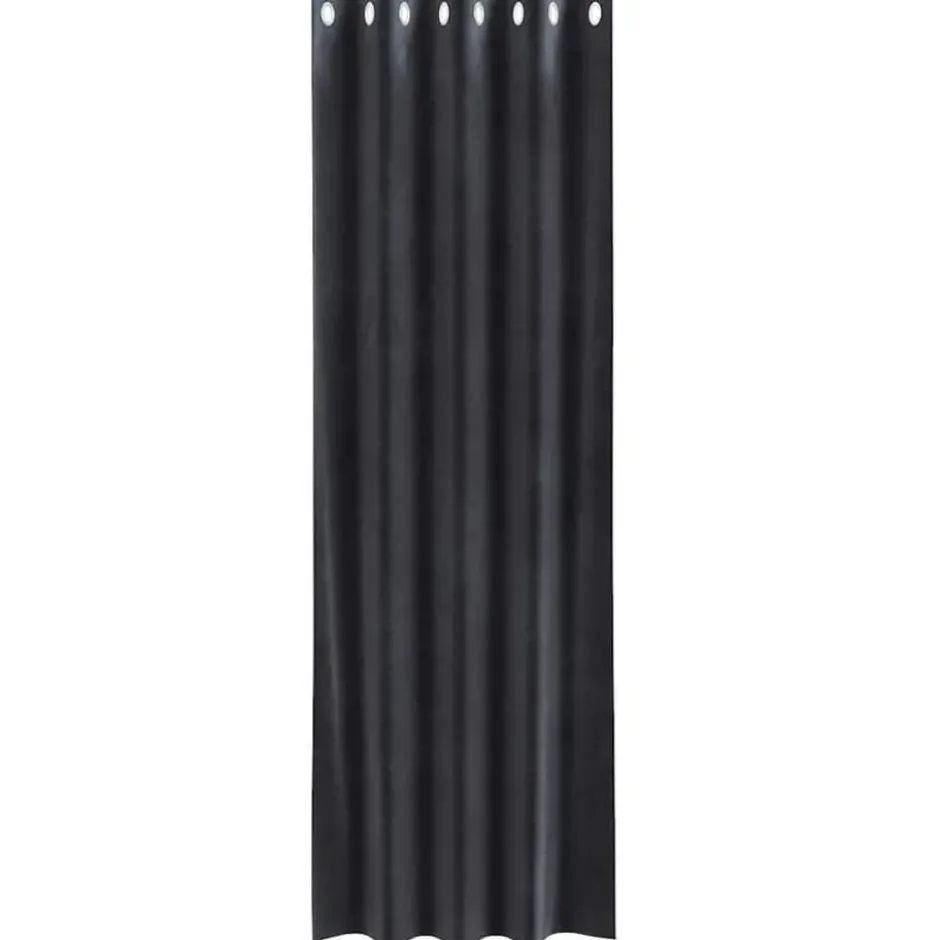 vidaXL Gordijnen met ringen - Verduisterend - Donkergrijs - 140x260 cm - 2 St.