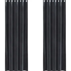 vidaXL Gordijnen met ringen - Verduisterend - Donkergrijs - 140x260 cm - 2 St.