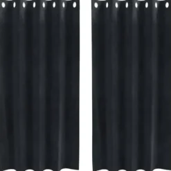 vidaXL Gordijnen met ringen - Verduisterend - Zwart Fluweel - 140x175 cm - 2 St.