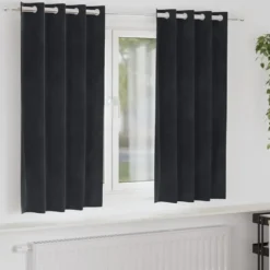 vidaXL Gordijnen met ringen - Verduisterend - Zwart Fluweel - 140x175 cm - 2 St.