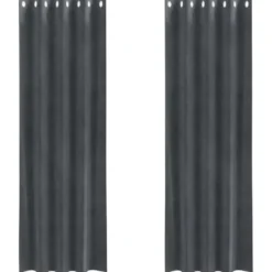 vidaXL Gordijnen met ringen verduisterend - Lichtgrijs - 140x245 cm - 2 St.
