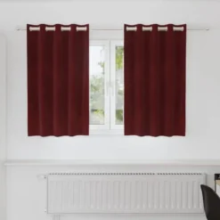 vidaXL Gordijnen met ringen - Wijnrood - 140x140 cm - Fluweel - 2 Stuks