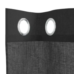 vidaXL Gordijnen van voile met ringen - Zwart - 140x300 cm - Stof - 2 Stuks