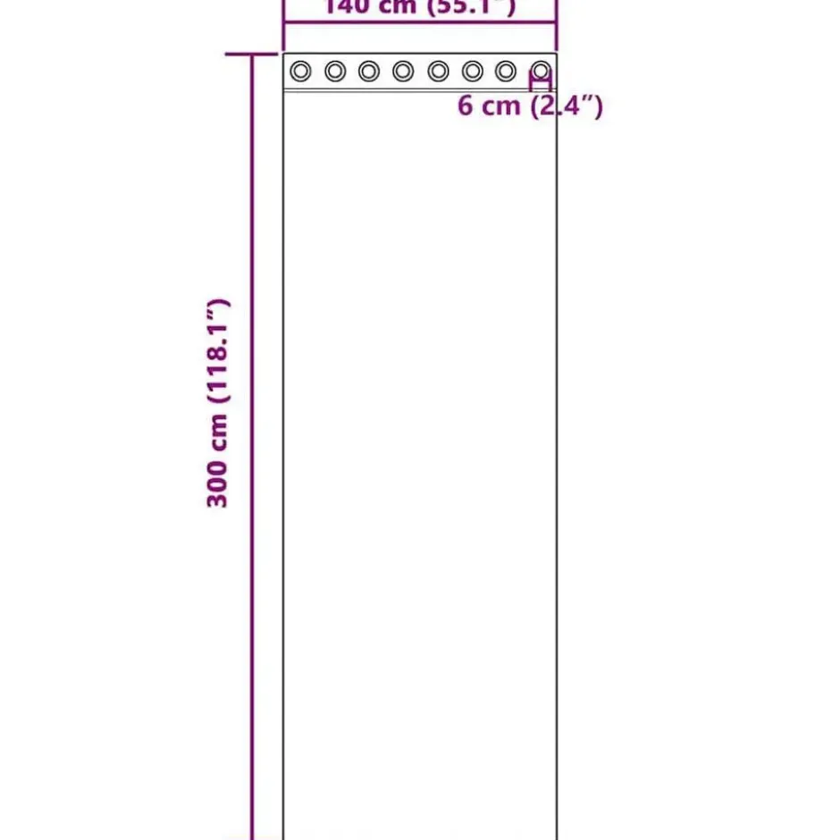 vidaXL Gordijnen van voile met ringen - Zwart - 140x300 cm - Stof - 2 Stuks