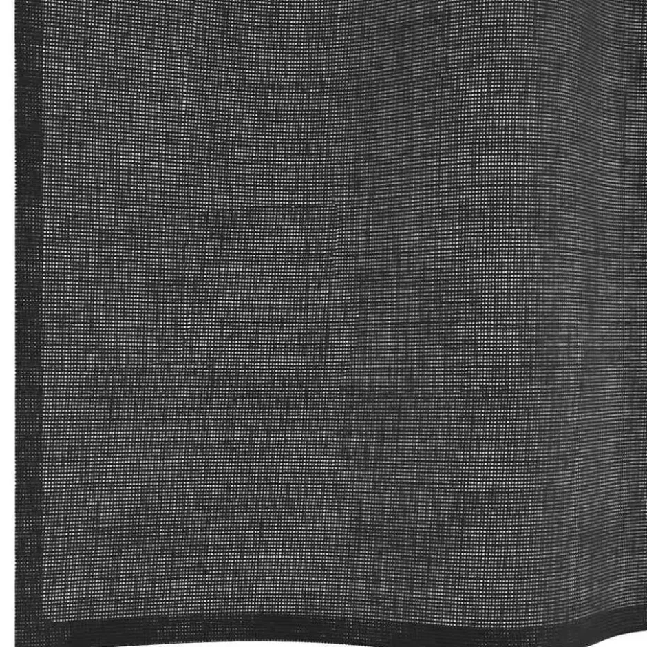 vidaXL Gordijnen van voile met ringen - Zwart - 140x300 cm - Stof - 2 Stuks