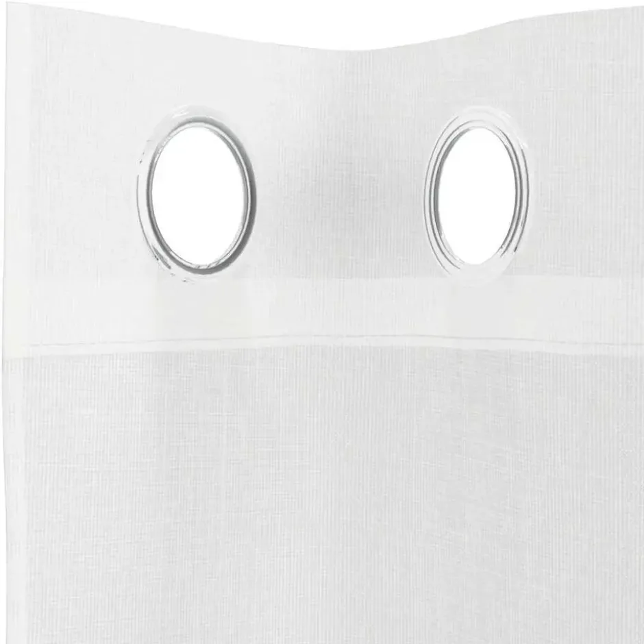 vidaXL Gordijnen van voile met ringen - Wit - 140x225 cm - Stof - 2 Stuks