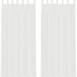 vidaXL Gordijnen van voile met lussen - Wit - 140x225 cm - Stof - 2 Stuks