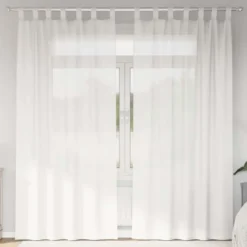 vidaXL Gordijnen van voile met lussen - Wit - 140x225 cm - Stof - 2 Stuks