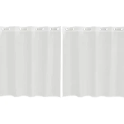 vidaXL Gordijnen van voile met ringen - Wit - 140x140 cm - Stof - 2 Stuks