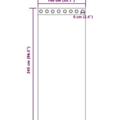 vidaXL Gordijnen van voile met ringen - Crème - 140x245 cm - Stof - 2 Stuks
