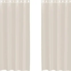 vidaXL Gordijnen van voile met ringen - Wit - 140x260 cm - Stof - 2 Stuks