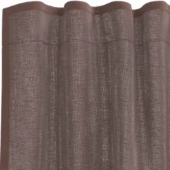 vidaXL Gordijnen van voile met roedezakken - Bruin - 140x260 cm - Stof - 2 Stuks