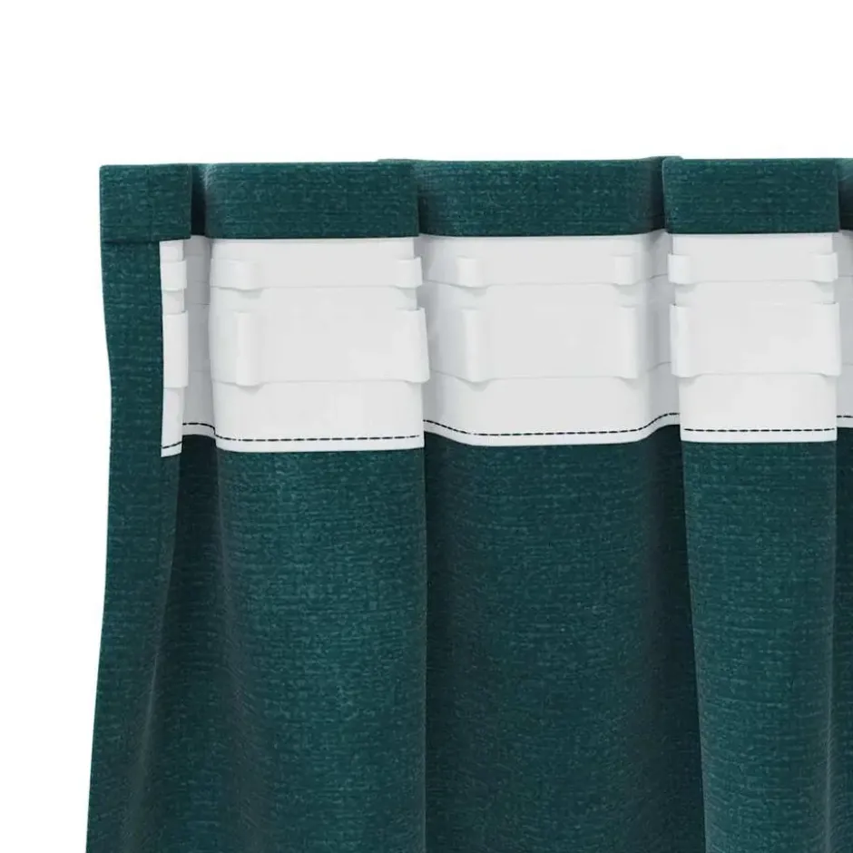 vidaXL Gordijnen - Verduisterend - 140x260 cm - Donkergroen - Fluweel - 2 Stuks