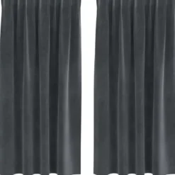 vidaXL Gordijnen - Verduisterend - Lichtgrijs - 140x175 cm - Fluweel - 2 Stuks