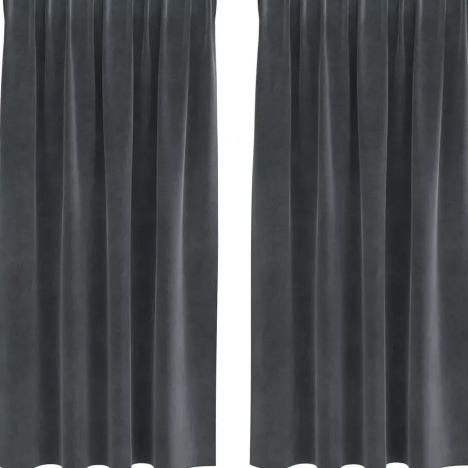 vidaXL Gordijnen - Verduisterend - Lichtgrijs - 140x175 cm - Fluweel - 2 Stuks