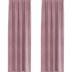vidaXL Gordijnen - Verduisterend - Donkerroze - 140x225 cm - Fluweel - 2 Stuks