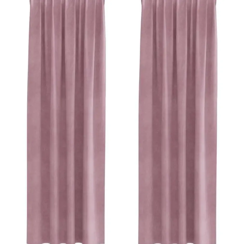 vidaXL Gordijnen - Verduisterend - Donkerroze - 140x225 cm - Fluweel - 2 Stuks