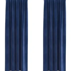 vidaXL Gordijnen - Verduisterend - Donkerblauw - 140x225 cm - Fluweel - 2 Stuks