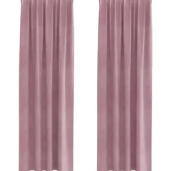 vidaXL Gordijnen - Verduisterend - Donkerroze - 140x245 cm - Fluweel - 2 Stuks